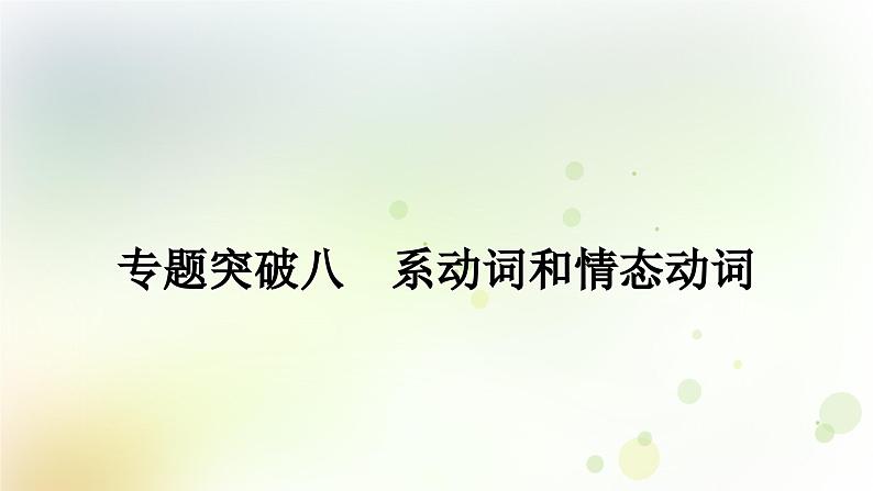 课标版中考英语复习专题突破八系动词和情态动词作业课件01