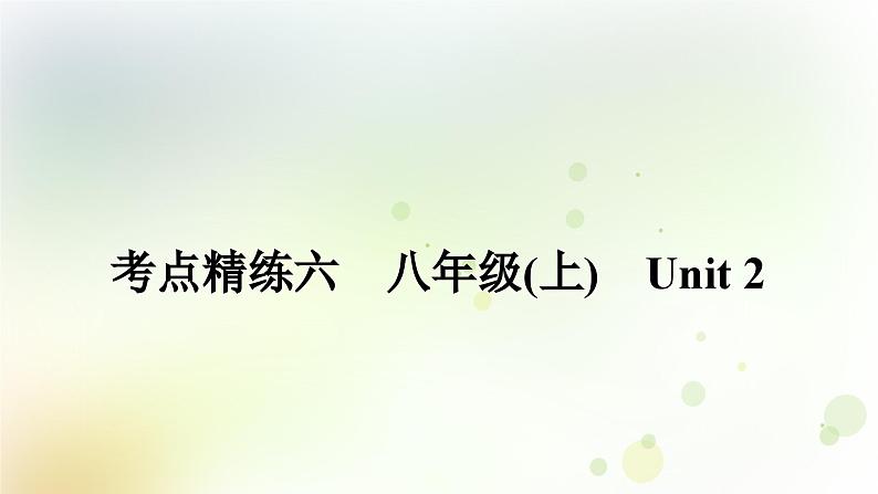 课标版中考英语复习考点精练六八年级(上)Unit2作业课件01