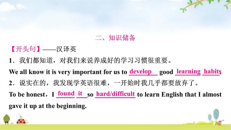 课标版中考英语复习书面表达(七)语言学习教学课件第3页