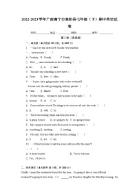 广西南宁市宾阳县2022-2023学年七年级下学期期中英语试卷