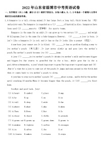 2022年山东省淄博市中考英语试卷【含答案】