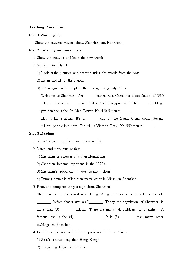 外研英语8年级上册  Module 2 Unit 1 PPT课件+教案02
