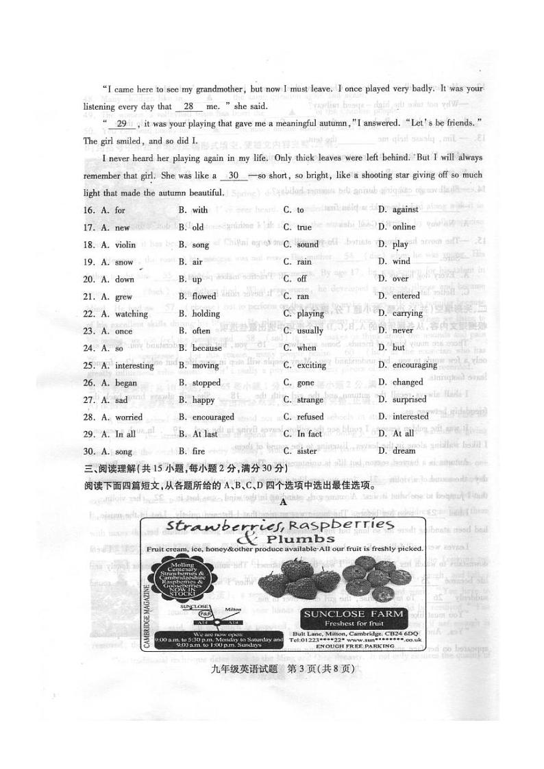 2022年江苏省徐州市中考英语二模试卷（县区）03
