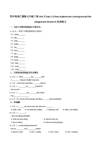 初中英语仁爱科普版七年级下册Topic 2 A few students are running around the playground.课时训练