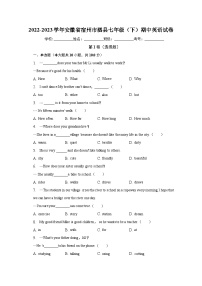 2022-2023学年安徽省宿州市泗县七年级（下）期中英语试卷（含答案）