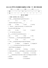 2022-2023学年江苏省南京市秦淮区七年级（下）期中英语试卷（含解析）