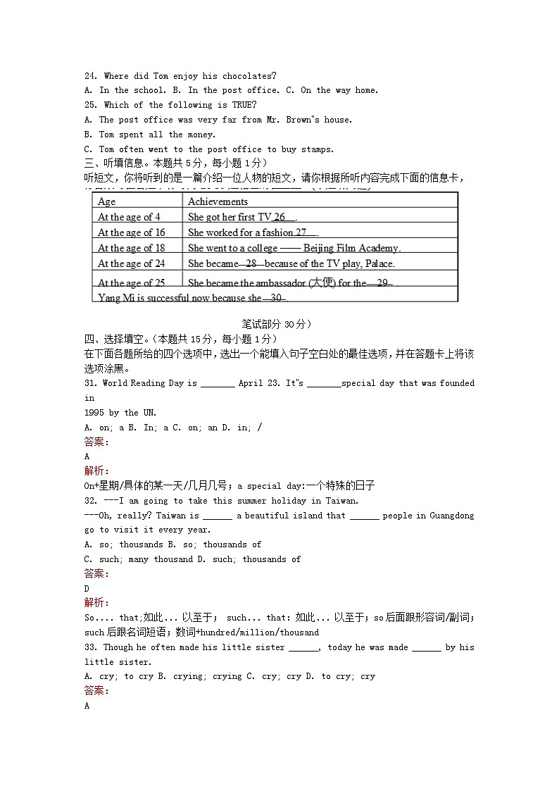 广东省梅州市2015年中考英语真题试题（部分含解析）03