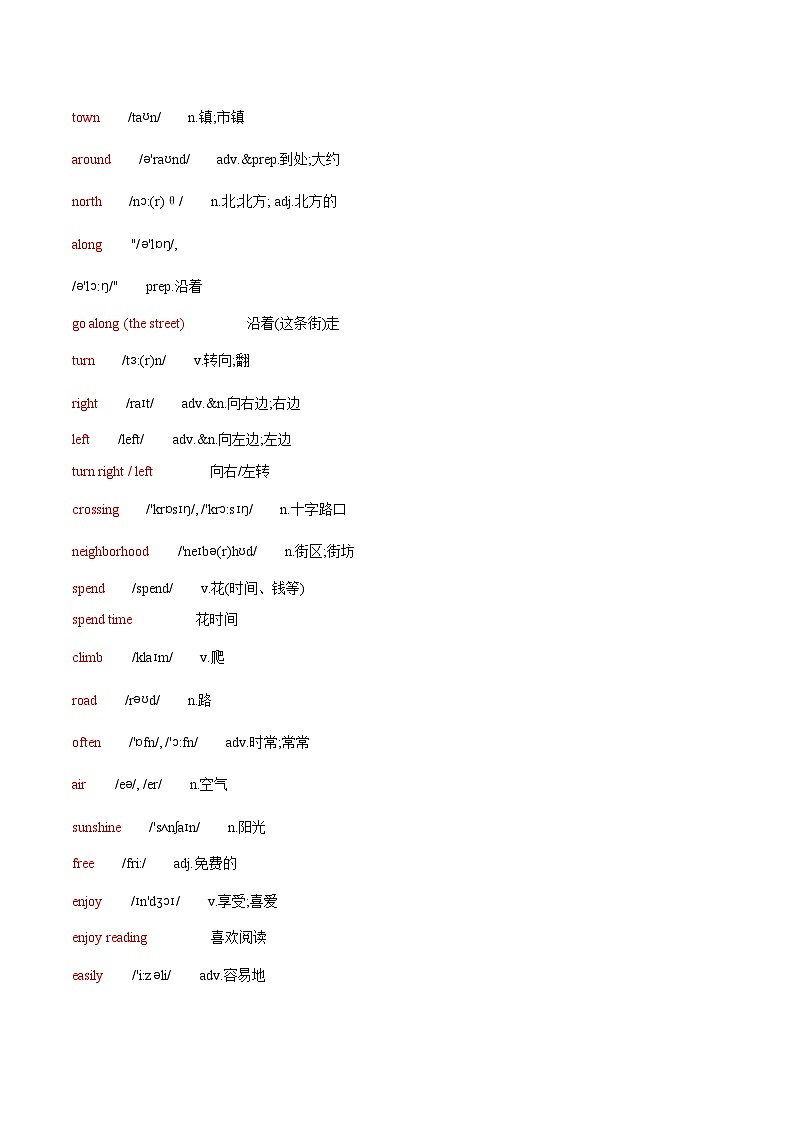 Unit 8 Is there a post office near here——【期末复习】七年级英语下册章节知识点梳理（人教版）02