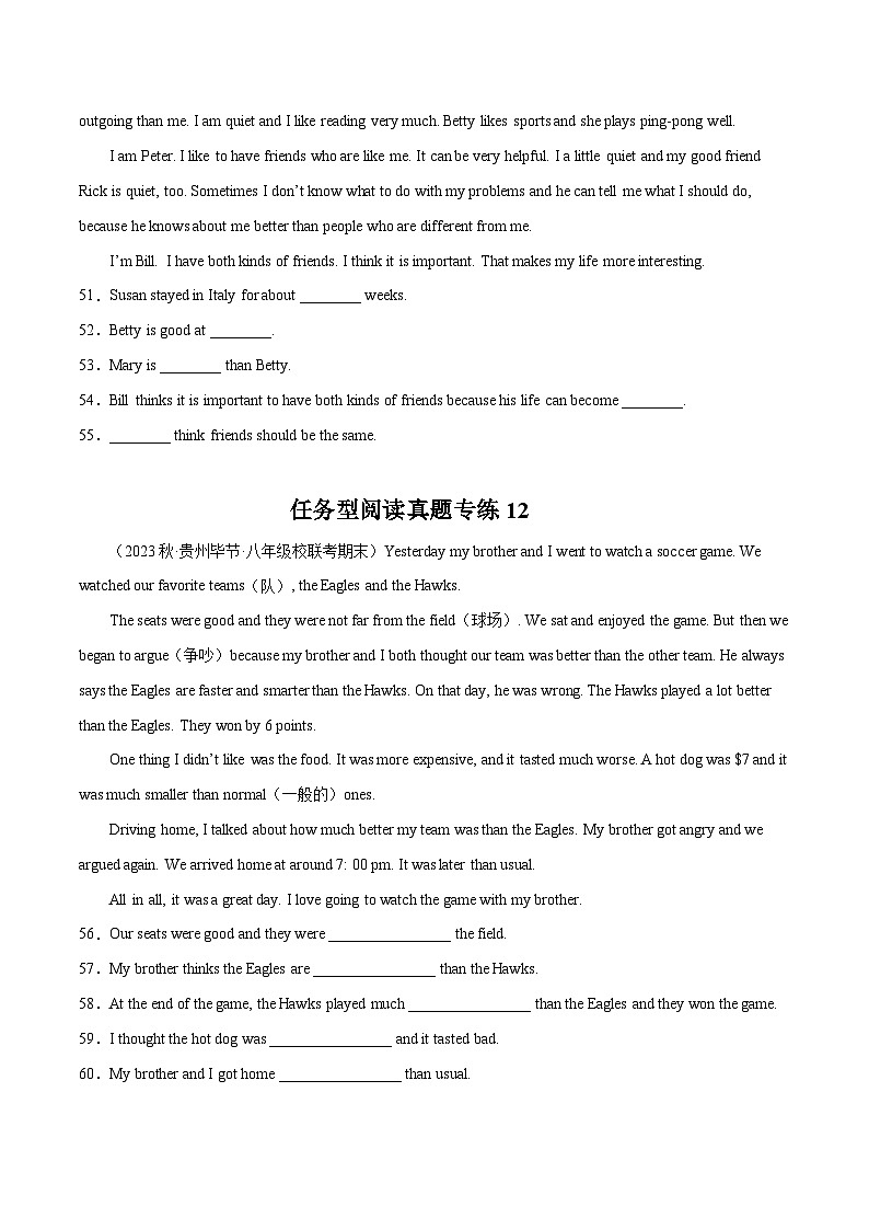 【期末专题复习】（全国通用）2022-2023学年八年级英语下学期：专题15  任务型阅读（二） 练习（原卷+解析）02