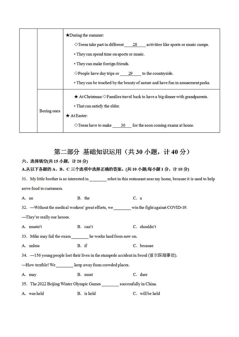 英语（成都卷）2023年中考考前最后一卷（考试版）A4第3页