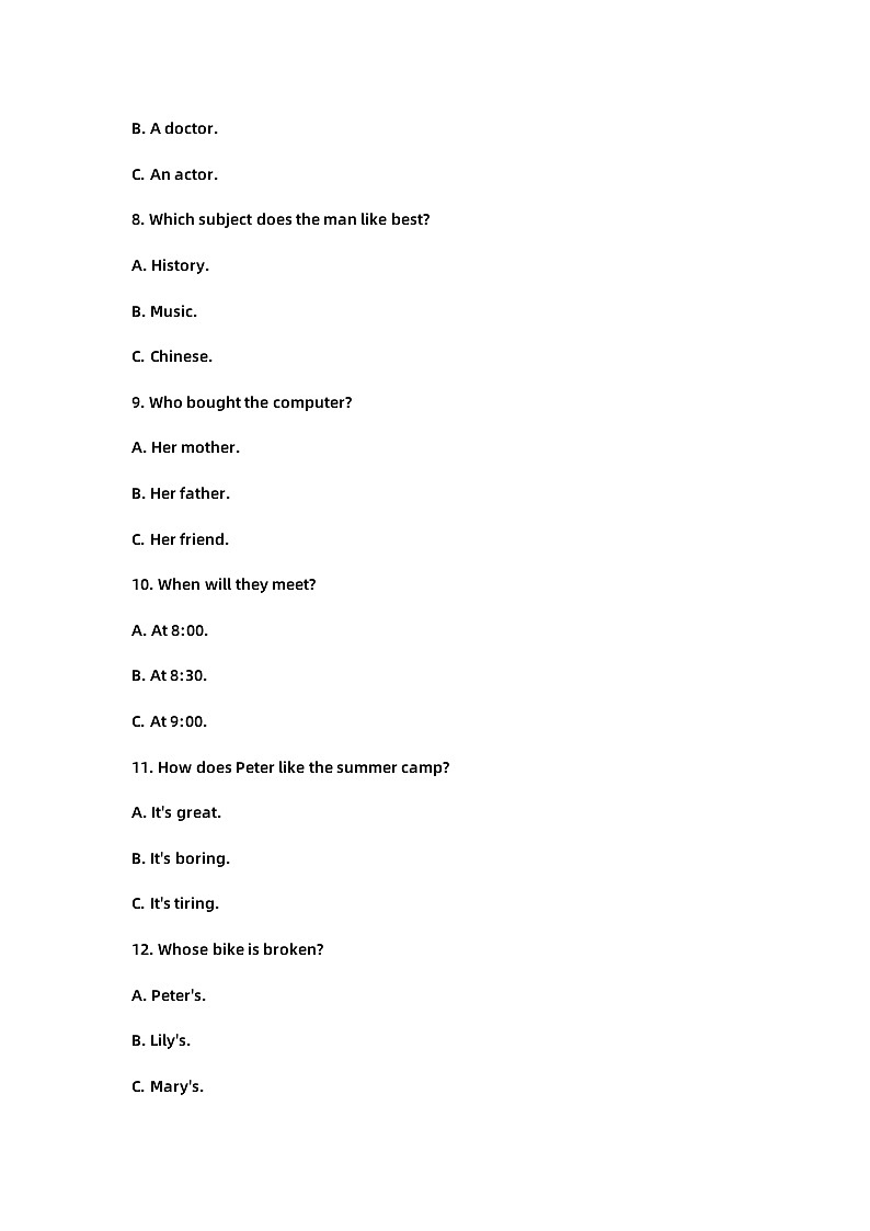 2023届天津市东丽区初三二模英语试题及答案03