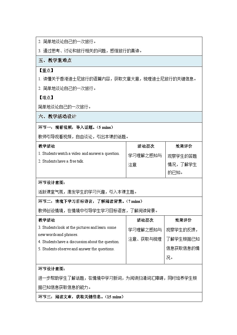 牛津译林版八年级英语下册Unit 2 Travelling Reading (I) 示范公开课教案02