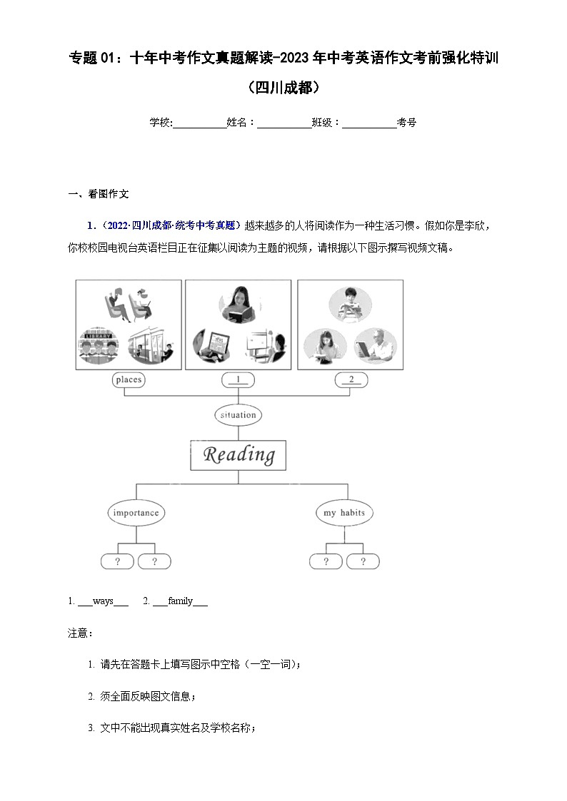 专题01：十年中考作文真题解读-2023年中考英语作文考前强化特训（四川成都）01