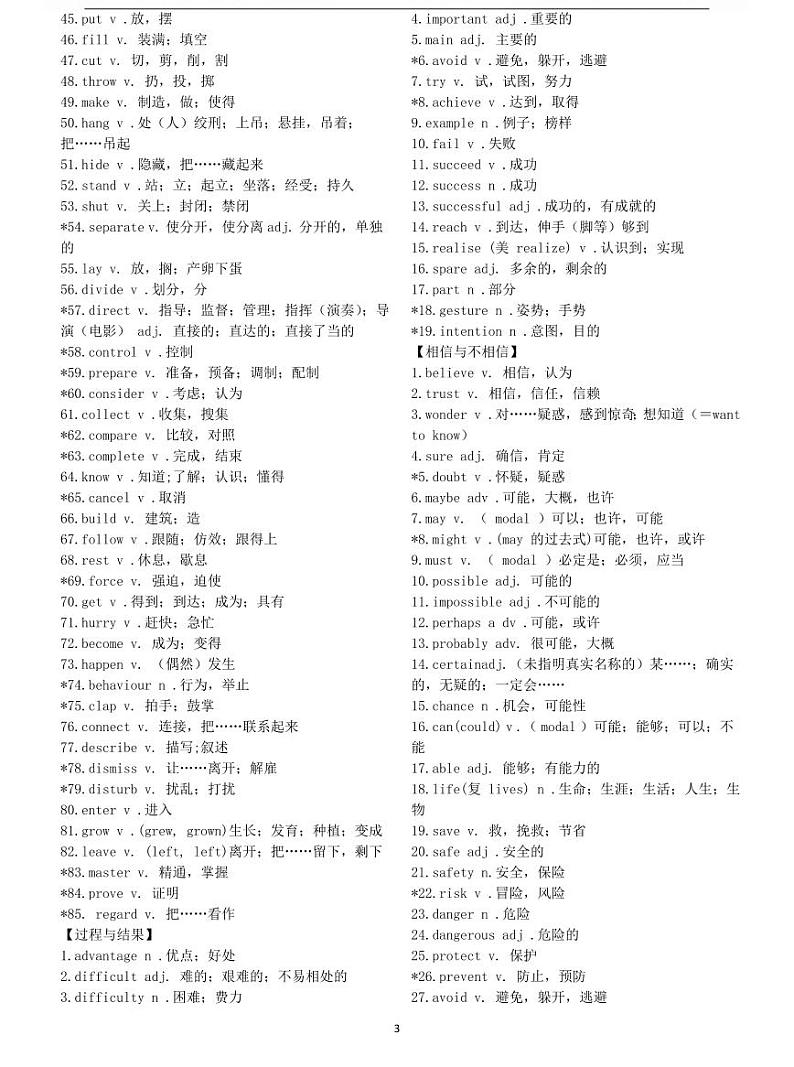 【高分必备】中考英语单词、短语、句型精品默写清单第3页