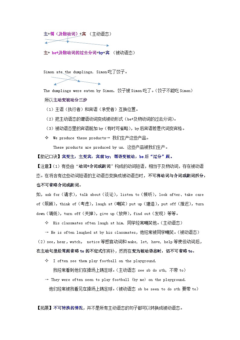 语法专题十一 被动语态-中考语法一点通（教师版）第2页