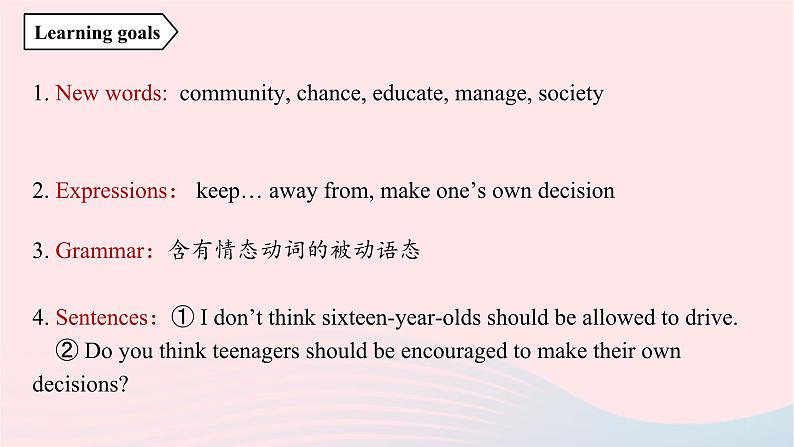 2023九年级英语全册Unit7Teenagersshouldbeallowedtochoosetheirownclothes第3课时GrammarFocus_4c上课课件新版人教新目标版02