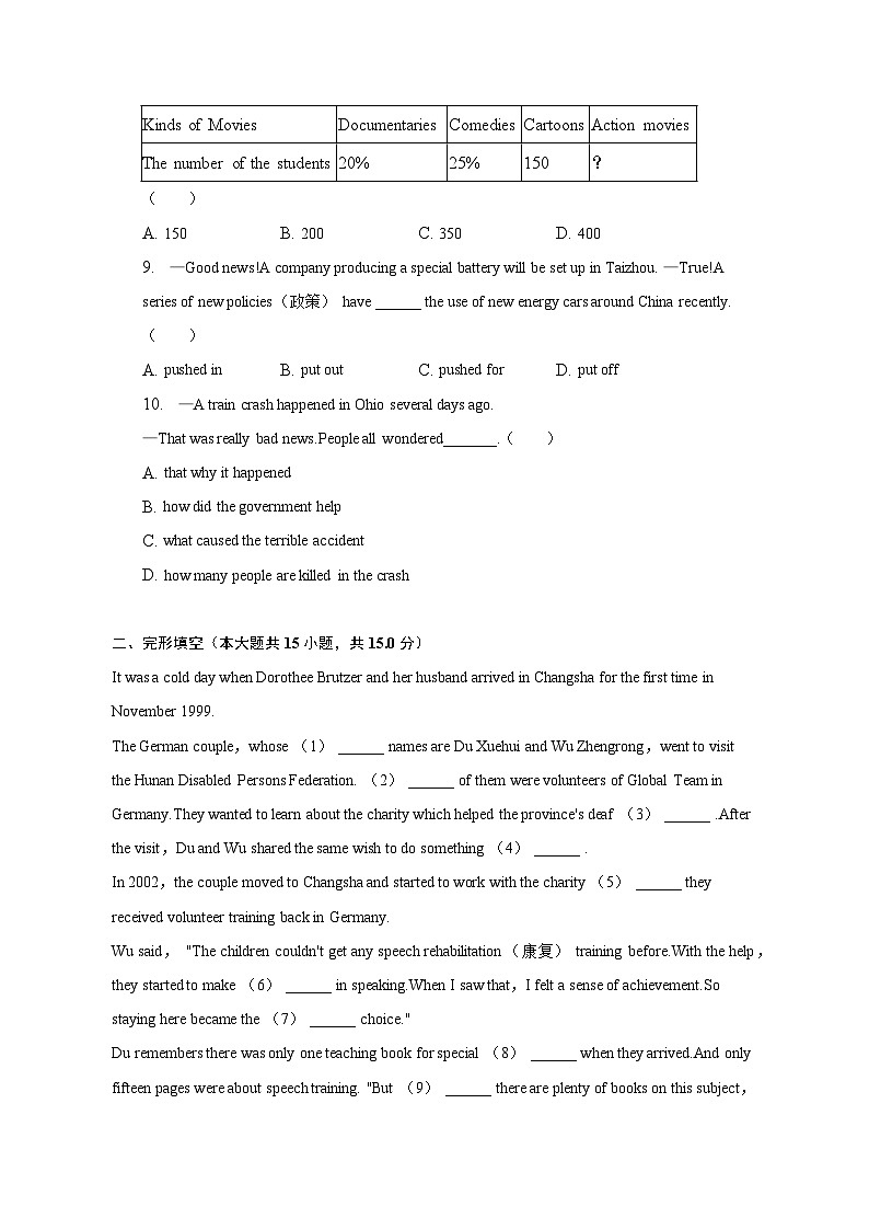 2023年江苏省泰州市兴化市中考英语二模试卷02