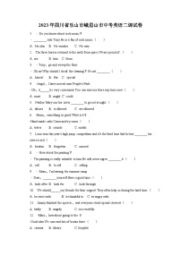 2023年四川省乐山市峨眉山市中考英语二调试卷（含答案）