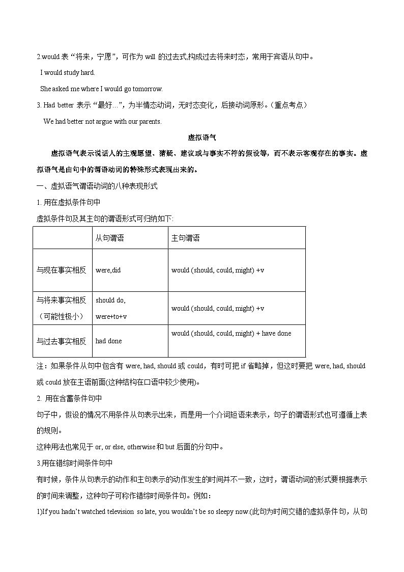 突破08 情态动词与虚拟语气-2023年中考英语一轮复习语法知识专项突破(通用版)第3页
