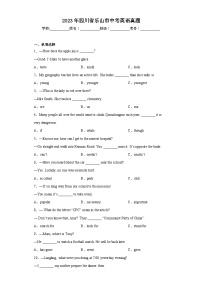 2023年四川省乐山市中考英语真题（含答案）