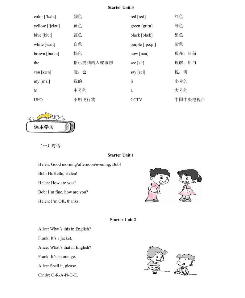 【精品同步练习】英语七年级新初一英语-7第七讲 Starter Unit 1-3（无答案）03