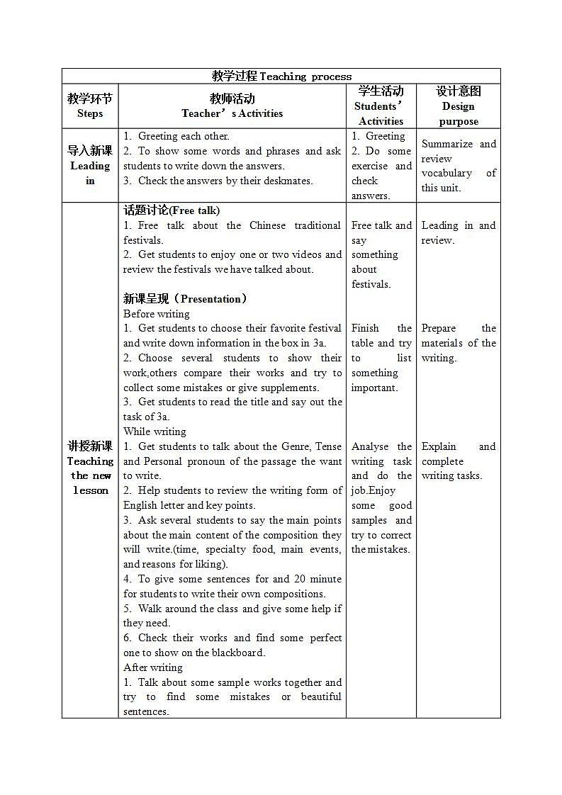 【核心素养目标】人教版初中英语九年级全册 Unit 2 I think that mooncakes are delicious SectionB 3a-self check课件+教案+同步分层练习（含反思和答案）02