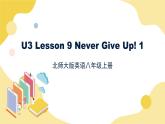 北师大版英语8年级上册 U3 Lesson  9 Never Give Up 1 PPT课件