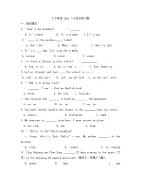 人教版七年级英语下册Unit 7-8 综合练习题（无答案）