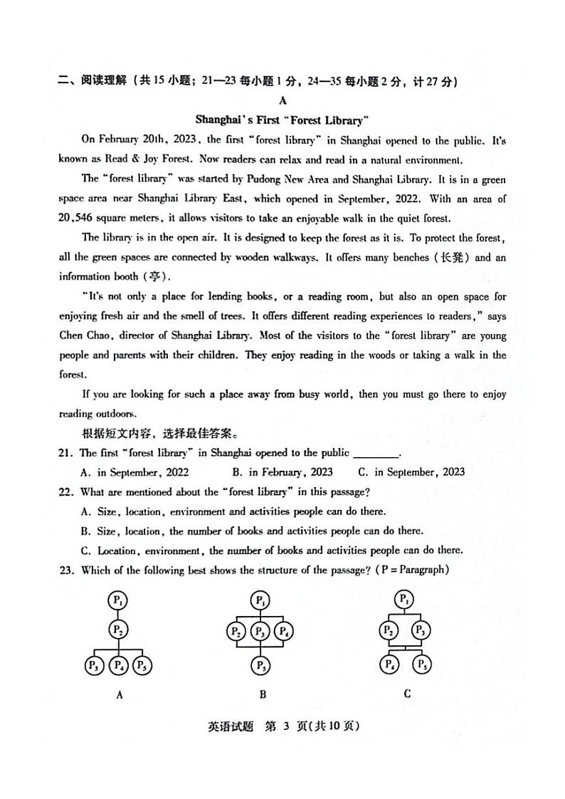 2023年山东省临沂市中考英语真题03