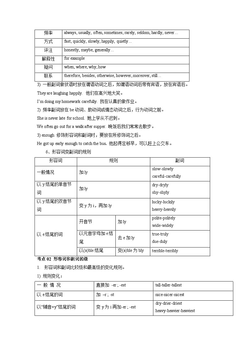 【暑假初中预备】人教版英语六年级（六升七）暑假-第04讲 形容词和副词 讲学案（解析版）第3页