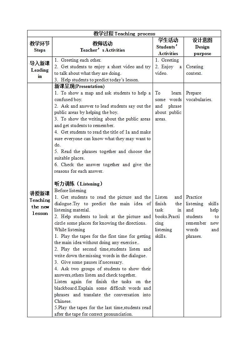【核心素养目标】人教版初中英语九年级全册 Unit 3 Could you please tell me where the restrooms are SectionA 1a-1c.教案第2页