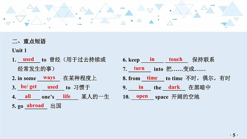 中考英语教材知识梳理—牛津译林版八年级下册 Units 1_2课件PPT第6页