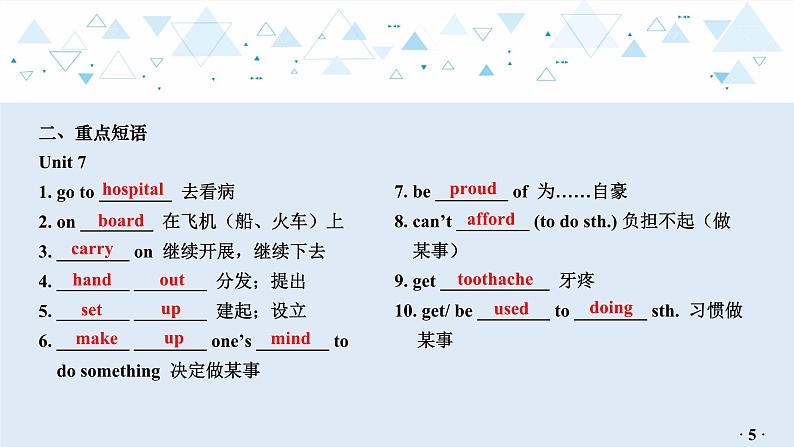 中考英语教材知识梳理—牛津译林版八年级下册 Units 7_8课件PPT第6页