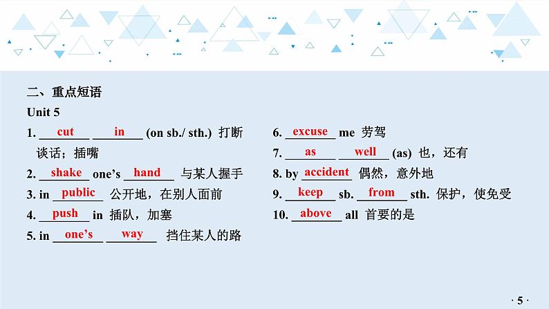 中考英语教材知识梳理—牛津译林版八年级下册 Units 5_6课件PPT06