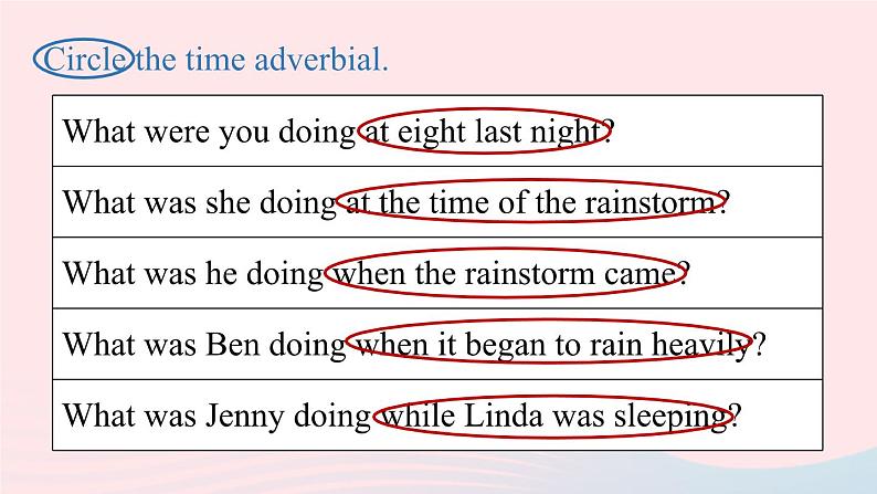 Unit5 What were you doing when the rainstorm came第3课时GrammarFocus_4c课件（人教新目标版）08