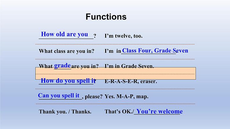 Unit 1 Making new friends Topic 3 How old are you？Section D -2022-2023学年初中英语仁爱版七年级上册同步课件05