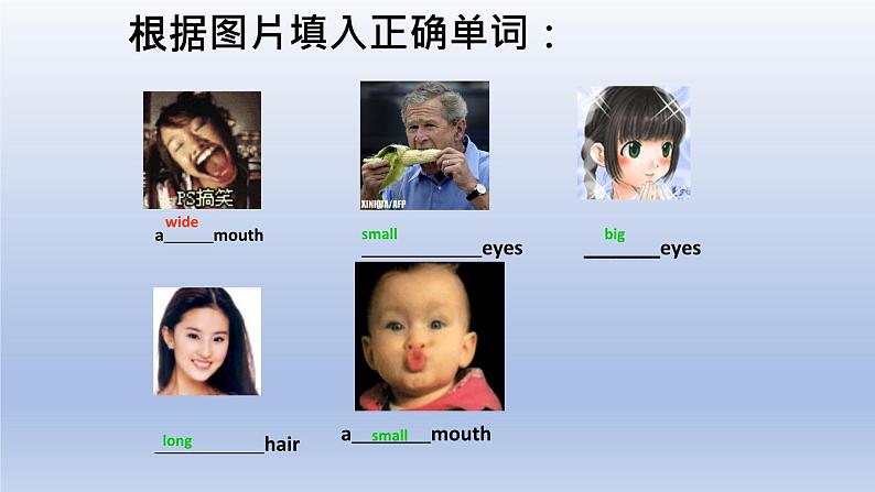 Unit 2 Looking different Topic 1 I have a small nose Section D -2022-2023学年初中英语仁爱版七年级上册同步课件第6页