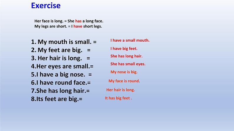 Unit 2 Looking different Topic 1 I have a small nose Section D -2022-2023学年初中英语仁爱版七年级上册同步课件第7页