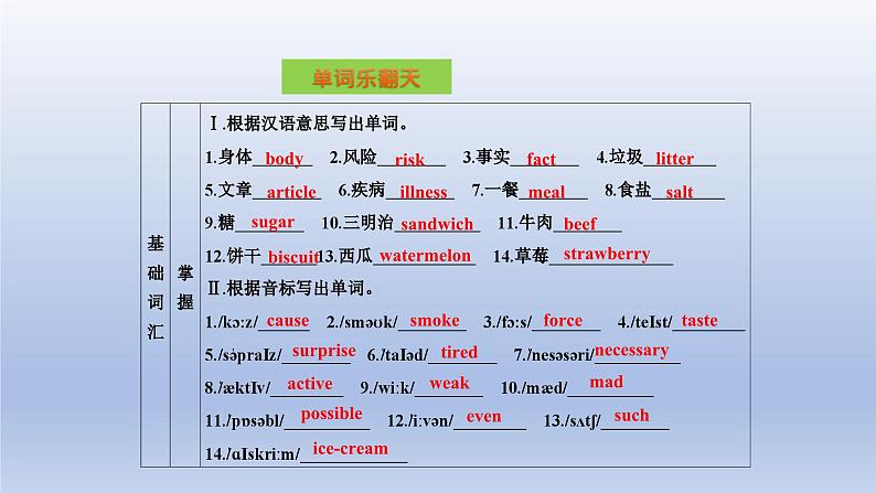 【单元一遍过】Unit 2 Keeping Healthy Topic 2-2022-2023学年初中英语仁爱版八年级上册复习课件第4页