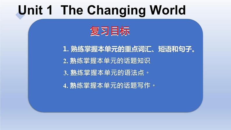 【单元一遍过】Unit 1 The Changing World-2022-2023学年初中英语仁爱版九年级上册复习课件02