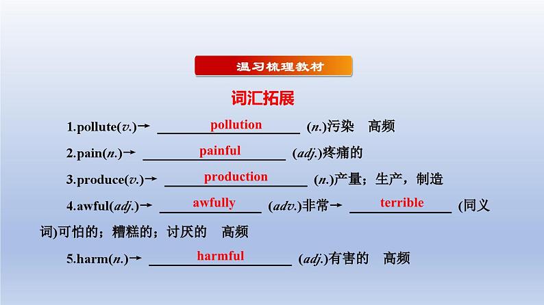 【单元一遍过】Unit 2 Saving the Earth-2022-2023学年初中英语仁爱版九年级上册复习课件03