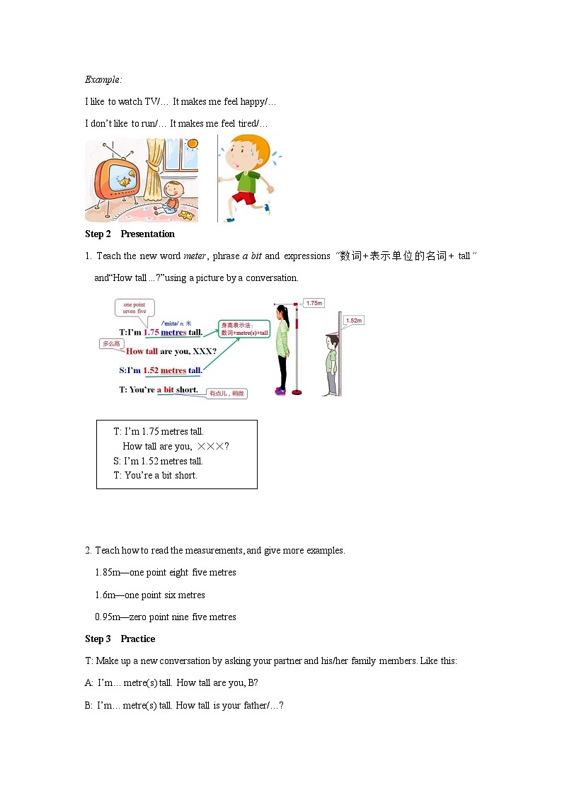 Unit 3 Body Parts and Feelings Lesson 15 Tall or Short-2022-2023学年初中英语冀教版七年级上册同步教案第2页