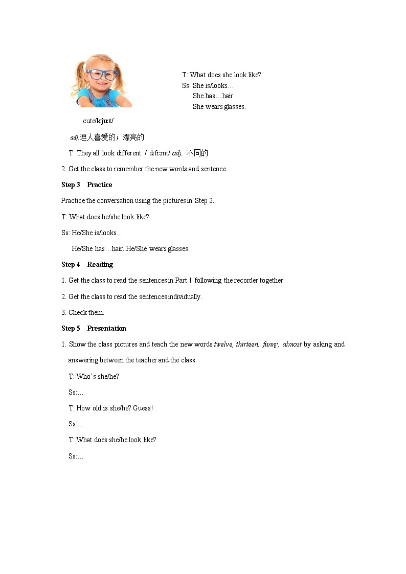 Unit 3 Body Parts and Feelings Lesson 18 We All Look Different-2022-2023学年初中英语冀教版七年级上册同步教案03