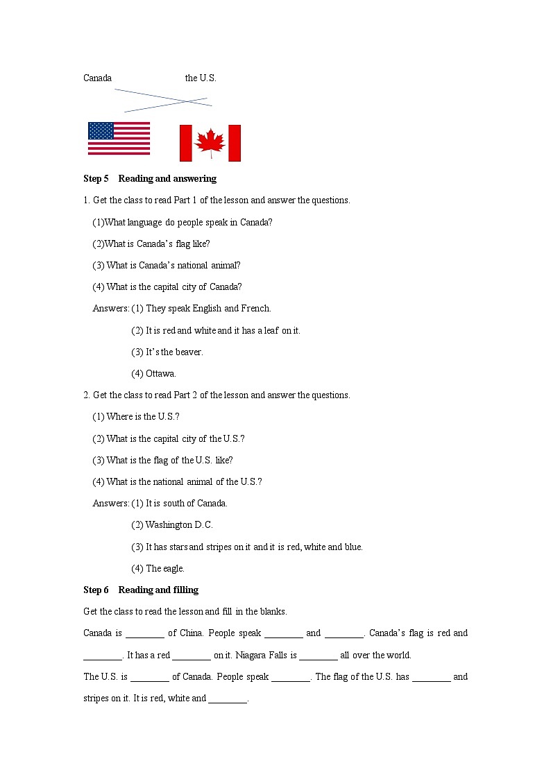 Unit 8 Countries around the world Lesson 46 Canada and the U.S.-2022-2023学年初中英语冀教版七年级上册同步教案03