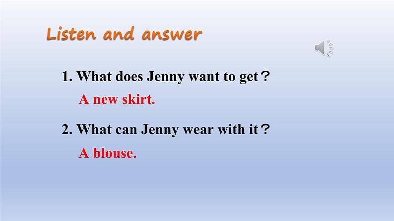 Unit 2 Colours and Clothes Lesson 7 Jenny’s New Skirt-2022-2023学年初中英语冀教版七年级上册同步课件07