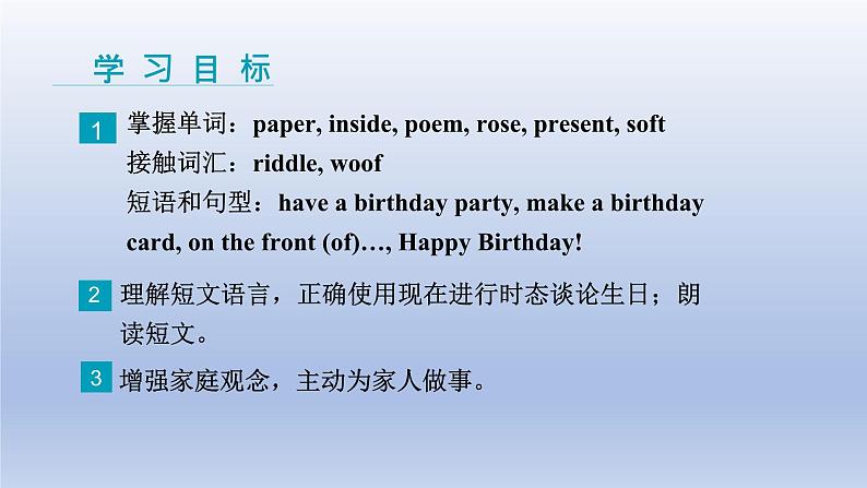 Unit 5 Family and Home Lesson 29 A Birthday Card-2022-2023学年初中英语冀教版七年级上册同步课件02