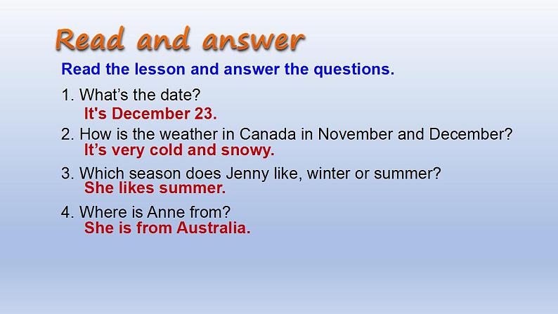 Unit 7 Days and Months Lesson 42 Happy Holidays -2022-2023学年初中英语冀教版七年级上册同步课件第8页