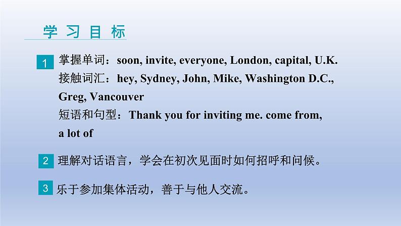 Unit 8 Countries around the world Lesson 44 Jack's Goodbye Party-2022-2023学年初中英语冀教版七年级上册同步课件02