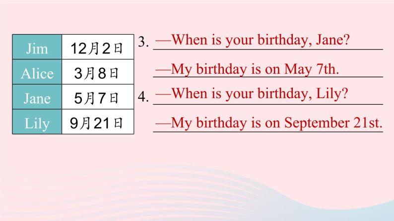 Unit8 When is your birthday第二课时SectionAGrammarFocus_3c课件（人教新目标版）06