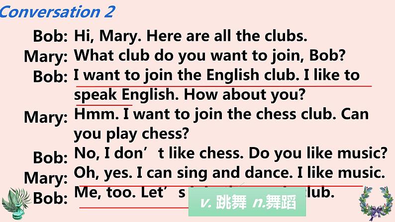 人教新目标Go For It七年级英语下册 Unit1 Can you play the guitarSectionA 2a-2d课件PPT07